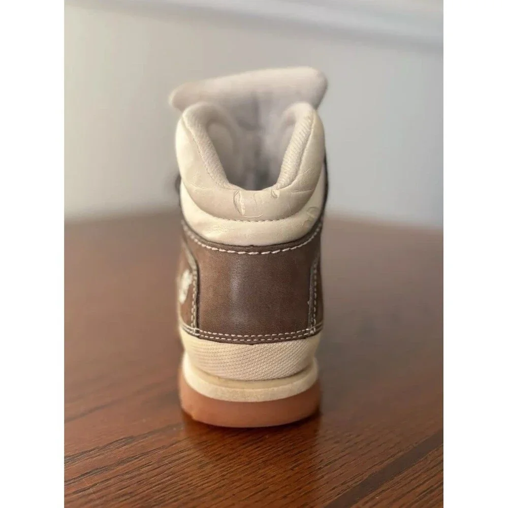 Timberland Euro Dub Boots Size 4M Brown Cream Nubuck Leather Shoes